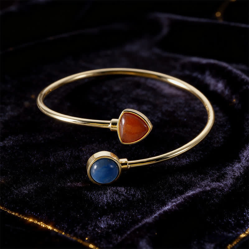 Buddha Stones Amazonit-Armband mit verschiedenen Kristallen, offen und verstellbar - Natürlicher blauer Aventurin Roter Aventurin (Farbe kann variieren) - image 25