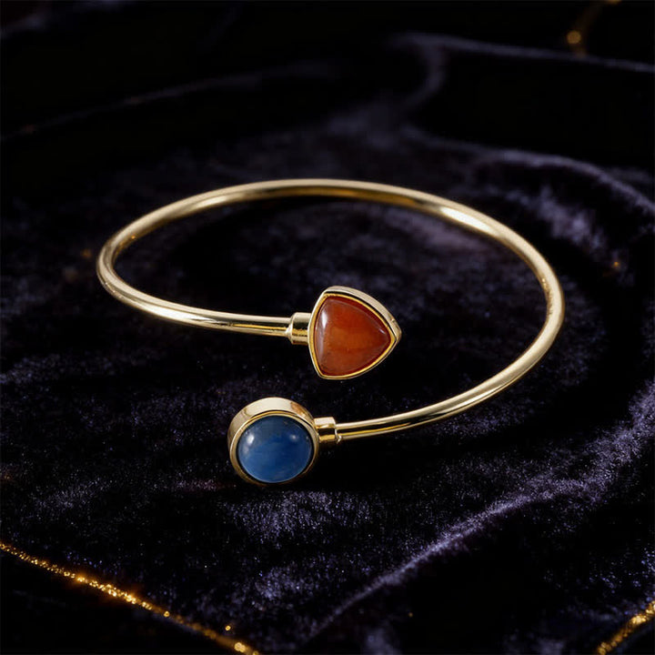 Buddha Stones Amazonit-Armband mit verschiedenen Kristallen, offen und verstellbar - Natürlicher blauer Aventurin Roter Aventurin (Farbe kann variieren) - image 25