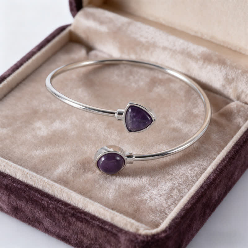 Buddha Stones Amazonit-Armband mit verschiedenen Kristallen, offen und verstellbar - Natürlicher Amethyst (Farbe kann variieren) - image 17