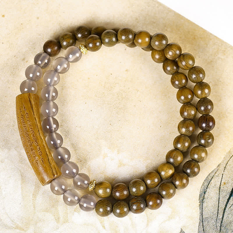 Buddha Stones Doppelt gewickeltes Balance-Armband aus rotem Achat und grünem Aventurin, inspiriert von den fünf buddhistischen Geboten - image 14