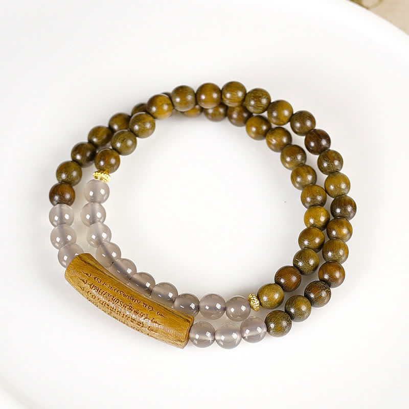 Buddha Stones Doppelt gewickeltes Balance-Armband aus rotem Achat und grünem Aventurin, inspiriert von den fünf buddhistischen Geboten - image 12