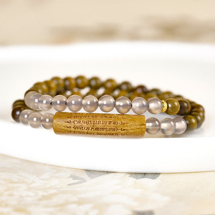Buddha Stones Doppelt gewickeltes Balance-Armband aus rotem Achat und grünem Aventurin, inspiriert von den fünf buddhistischen Geboten - image 13