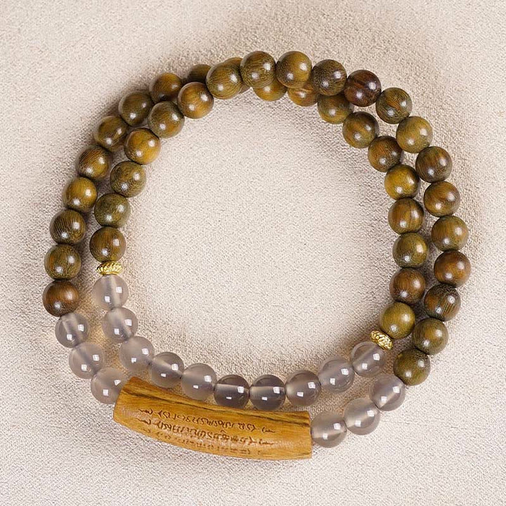 Buddha Stones Doppelt gewickeltes Balance-Armband aus rotem Achat und grünem Aventurin, inspiriert von den fünf buddhistischen Geboten - image 10