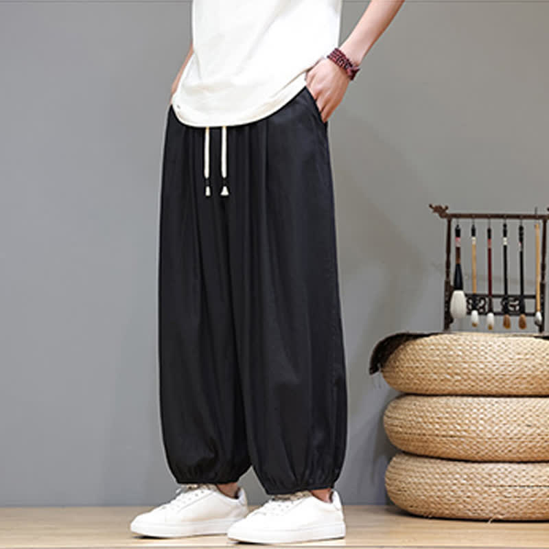 Buddha Stones Summer Zen Herren-Haremshose mit elastischem Bund und Taschen - image 33