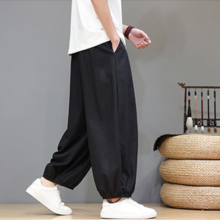 Buddha Stones Summer Zen Herren-Haremshose mit elastischem Bund und Taschen - image 35