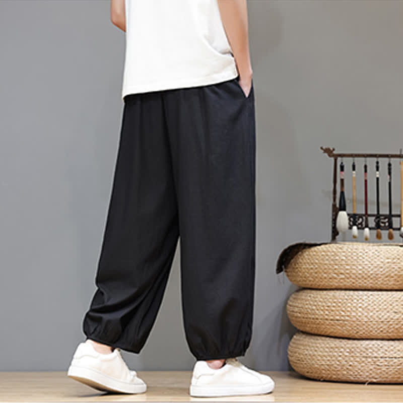 Buddha Stones Summer Zen Herren-Haremshose mit elastischem Bund und Taschen - image 30