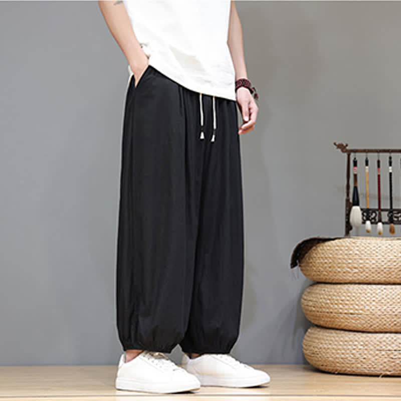 Buddha Stones Summer Zen Herren-Haremshose mit elastischem Bund und Taschen - image 32