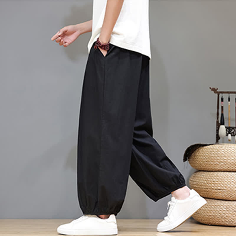 Buddha Stones Summer Zen Herren-Haremshose mit elastischem Bund und Taschen - image 29