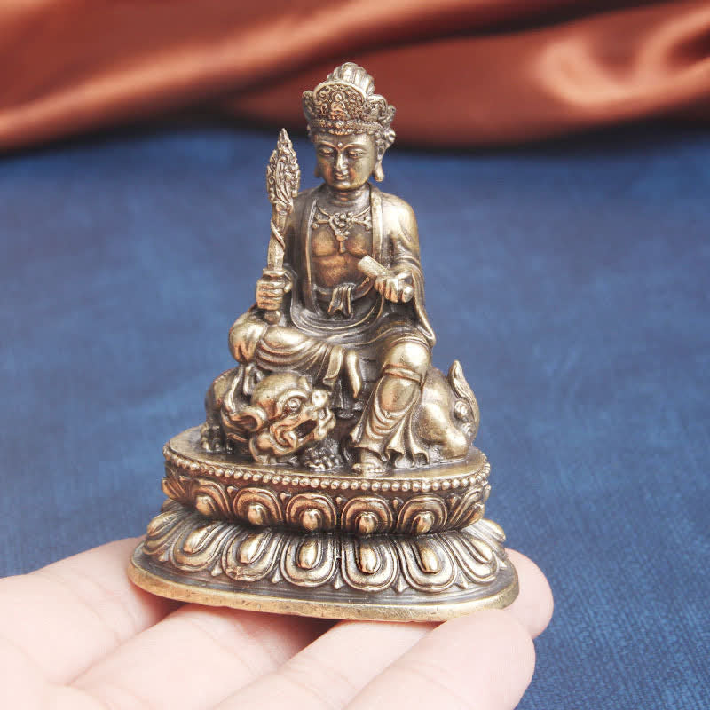 Manjusri Bodhisattva Serenity Kupfer Statue Dekoration - image 3