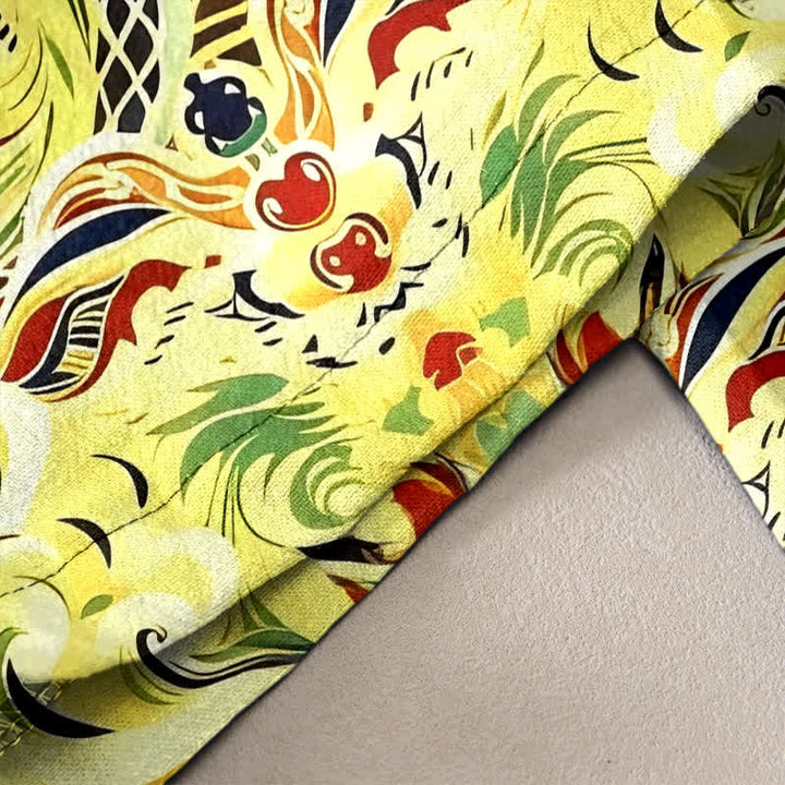 Buddha Stones Damenhose aus reiner Baumwolle mit lebhaftem Paisley-Blumenmuster, elastischem Bund und Taschen - image 2