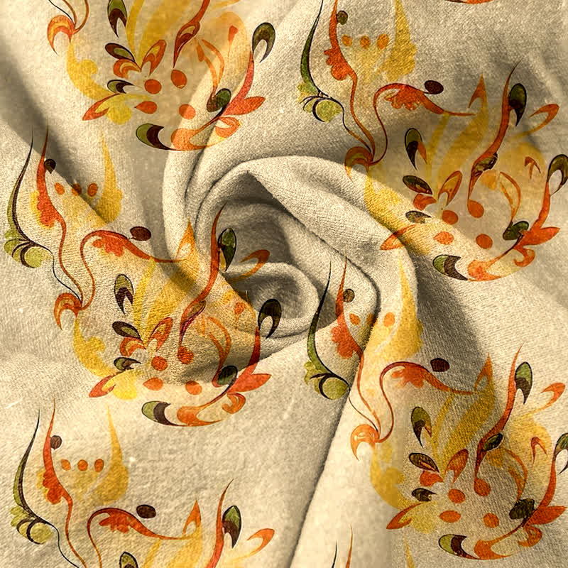 Buddha Stones Damenhose aus reiner Baumwolle mit abstraktem, sonnigem Blumenmuster, elastischem Bund und Taschen - image 2