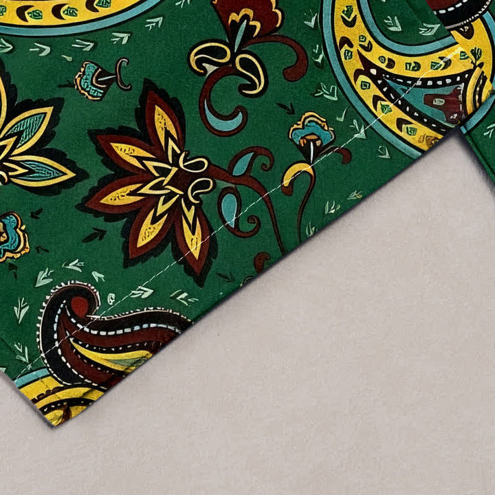 Buddha Stones Damen-Haremshose aus reiner Baumwolle mit Paisley-Blumenmuster, elastischem Bund und Taschen - image 1