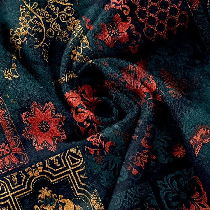 Buddha Stones Damen-Baumwollhose mit Blumenmuster, elastischem Bund und Taschen - image 3
