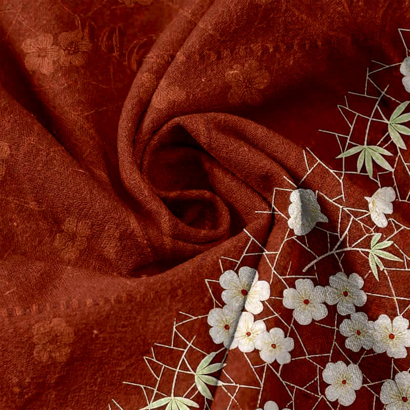 Buddha Stones Damenhose aus reiner Baumwolle mit Blumenmuster, elastischem Bund und Taschen - image 2