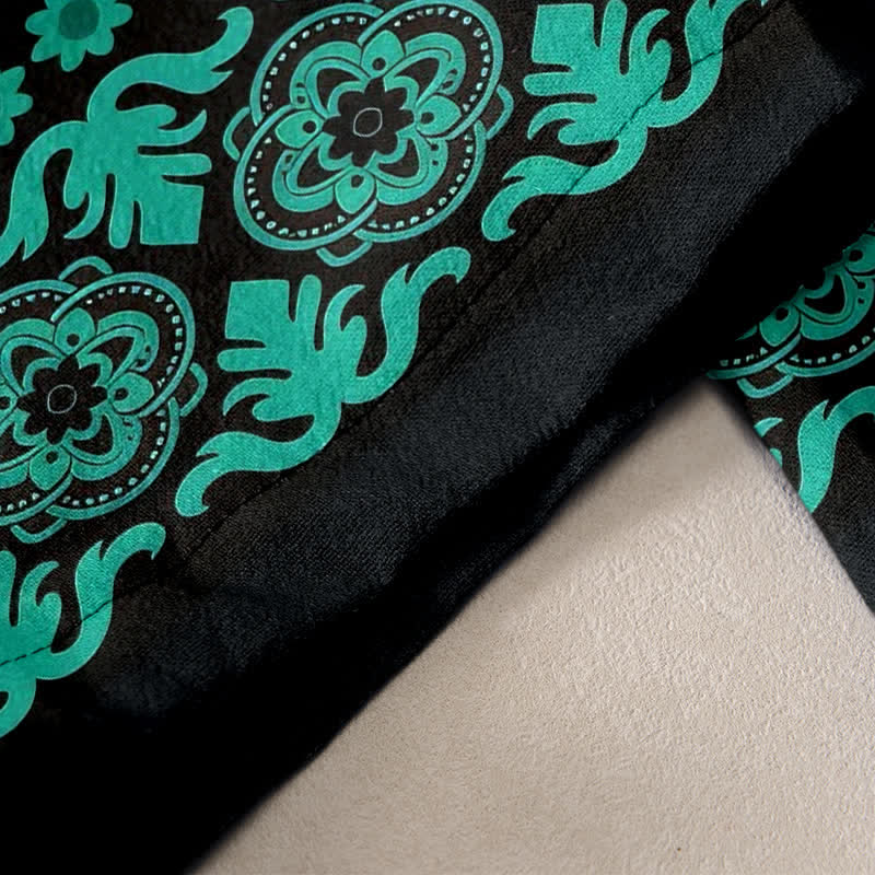 Buddha Stones Damenhose aus reiner Baumwolle mit Mandala-Muster, elastischem Bund und Taschen - image 2