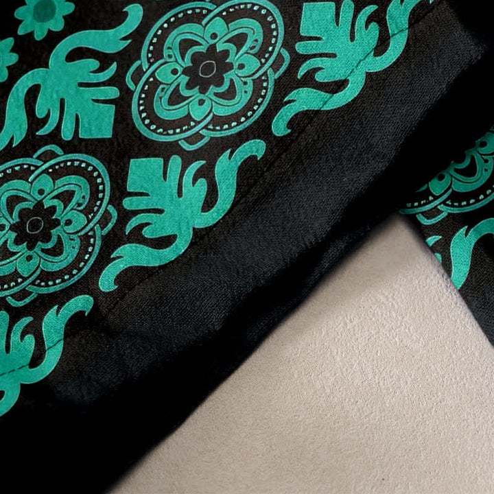 Buddha Stones Damenhose aus reiner Baumwolle mit Mandala-Muster, elastischem Bund und Taschen - image 2