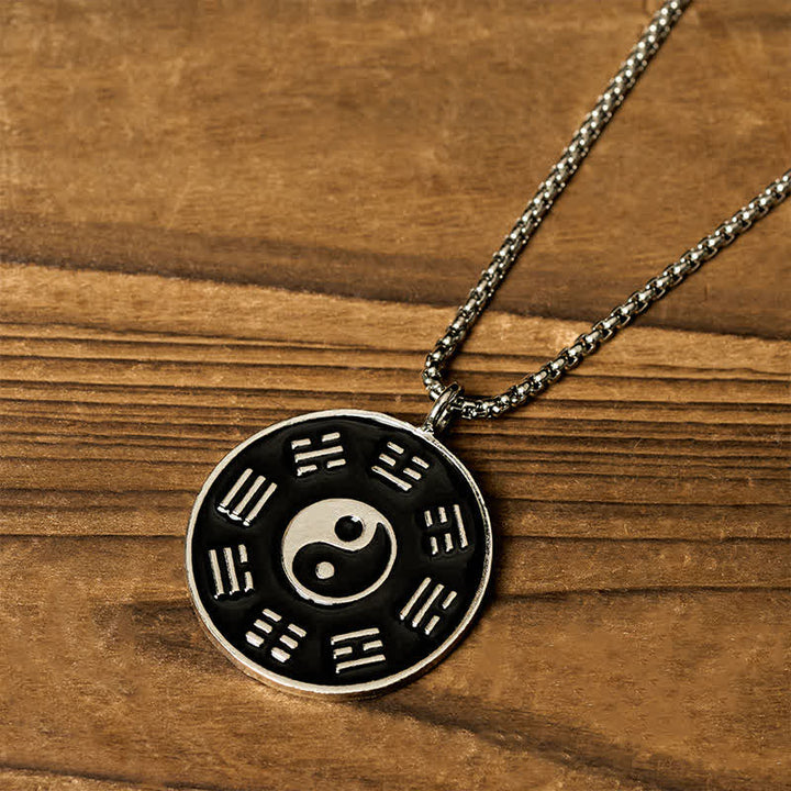 Buddha Stones Yin Yang Bagua Titanstahl-Anhänger - image 1