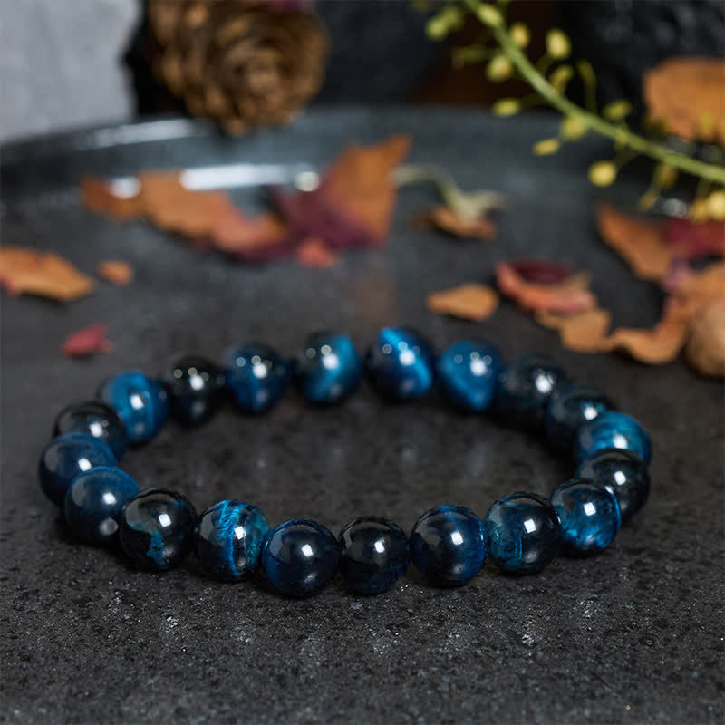 Buddha Stones Schutzarmband aus natürlicher blauer Tigeraugenperle - image 3