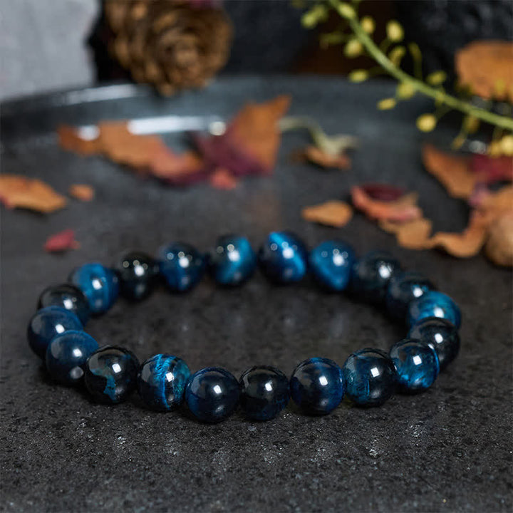 Buddha Stones Schutzarmband aus natürlicher blauer Tigeraugenperle - image 3