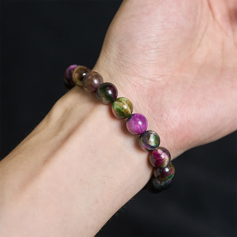 Buddha Stones Rotes Tigerauge-Armband mit bunten Perlen zum Schutz - image 4