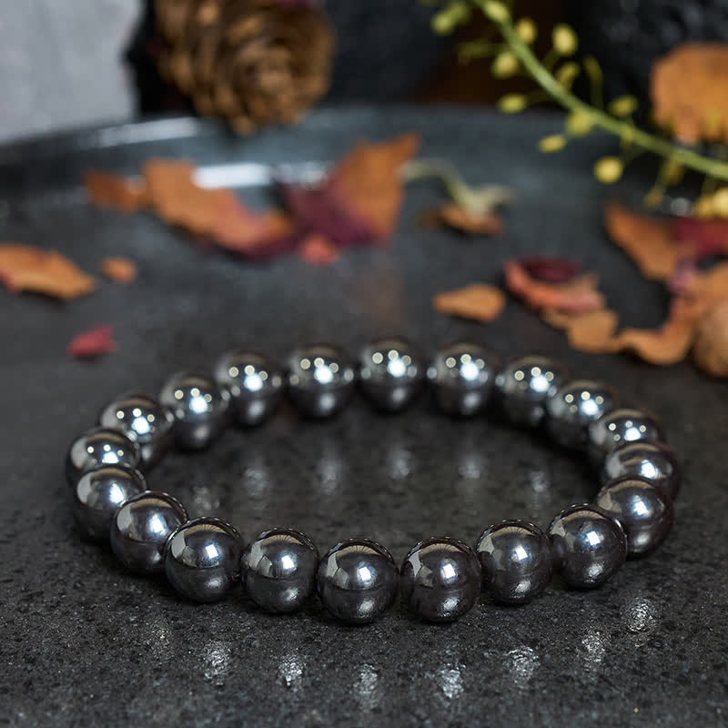 Buddha Stones Kraftvolles Armband aus natürlichen Hämatitperlen - image 3