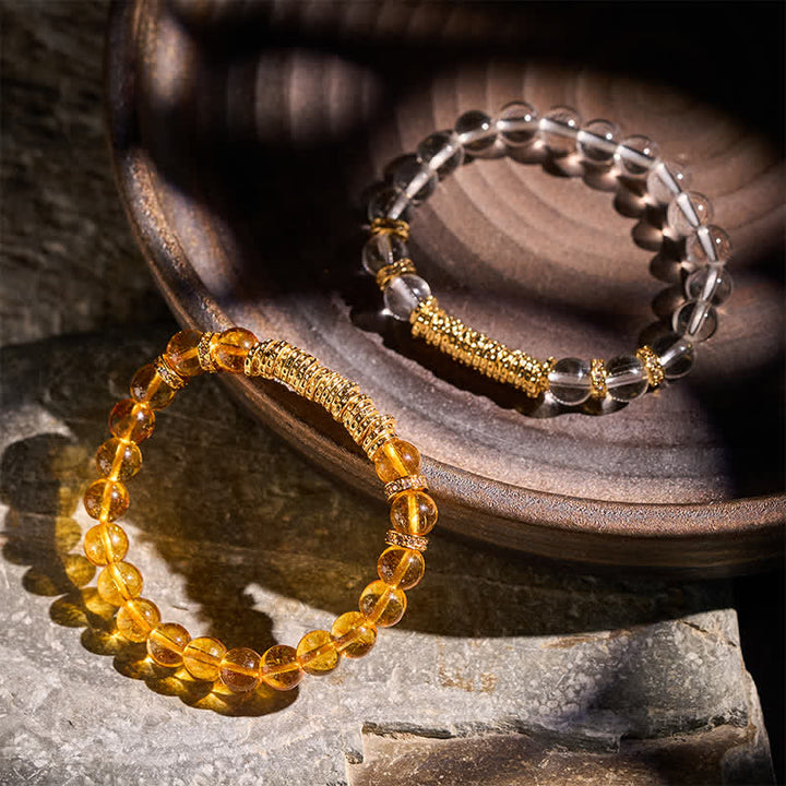 Buddha Stones Armband aus natürlichem, klarem Quarz und Citrin – Geld für die Reise – Schutzarmband - image 17