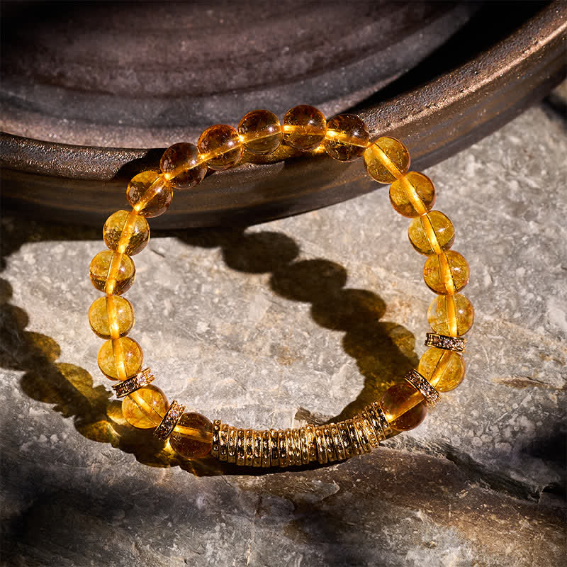 Buddha Stones Armband aus natürlichem, klarem Quarz und Citrin – Geld für die Reise – Schutzarmband - image 11