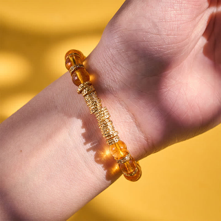 Buddha Stones Armband aus natürlichem, klarem Quarz und Citrin – Geld für die Reise – Schutzarmband - image 14
