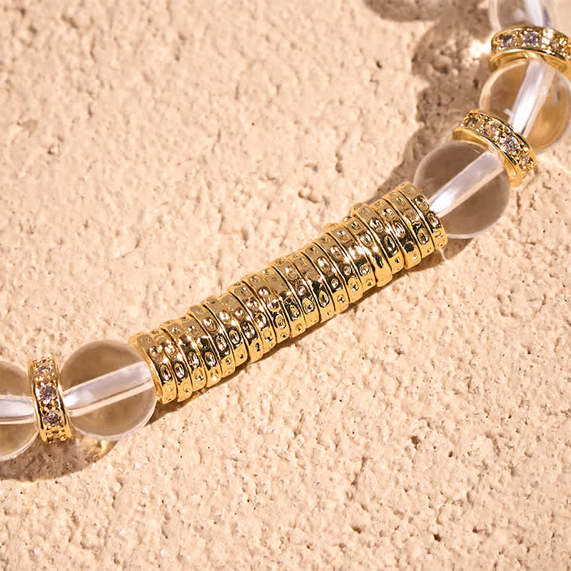 Buddha Stones Armband aus natürlichem, klarem Quarz und Citrin – Geld für die Reise – Schutzarmband - image 3