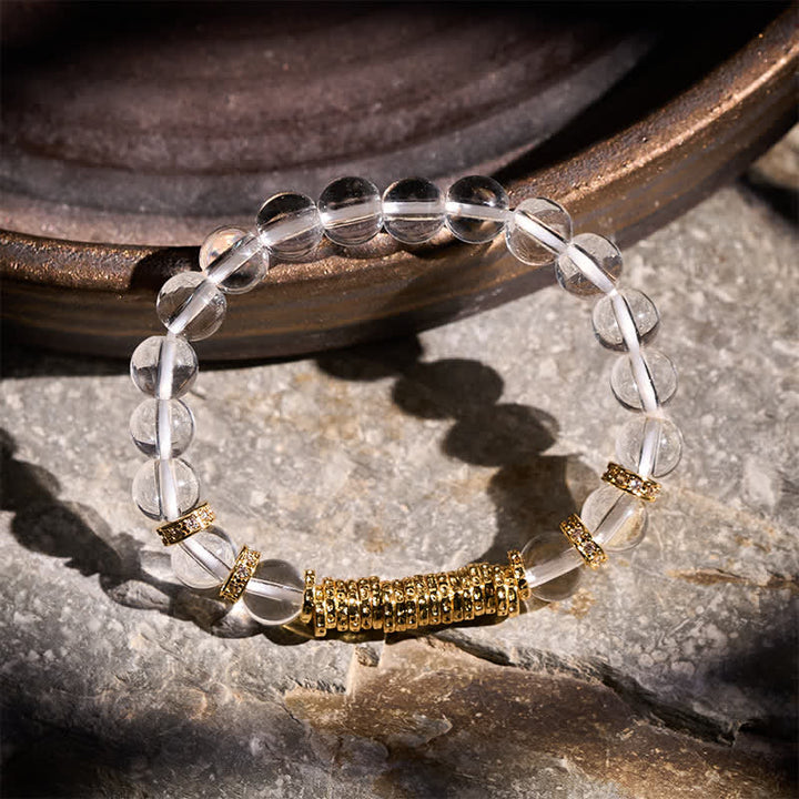 Buddha Stones Armband aus natürlichem, klarem Quarz und Citrin – Geld für die Reise – Schutzarmband - image 1