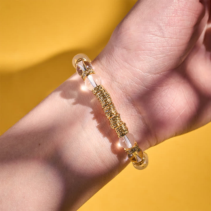 Buddha Stones Armband aus natürlichem, klarem Quarz und Citrin – Geld für die Reise – Schutzarmband - image 4
