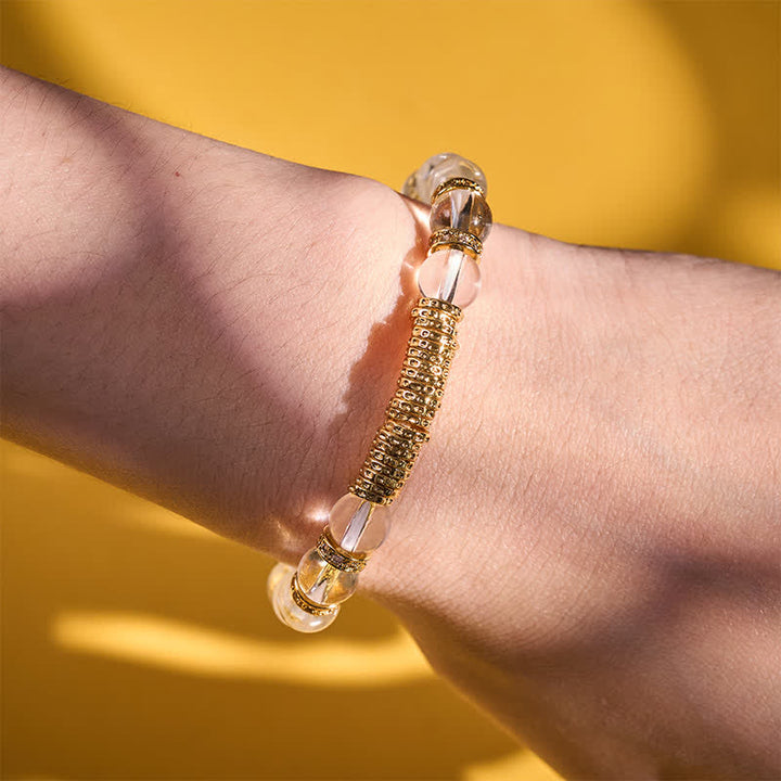 Buddha Stones Armband aus natürlichem, klarem Quarz und Citrin – Geld für die Reise – Schutzarmband - image 9