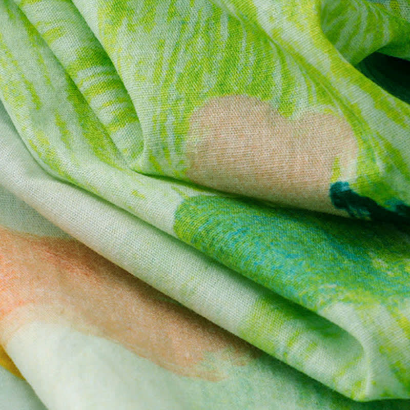 Buddha Stones Ärmelloses Sommerkleid für Damen mit verwaschenem Aquarell-Blumenmuster - image 12