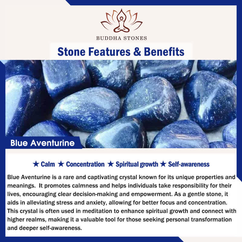 Buddha Stones Halskette aus natürlichen blauen Aventurin-Lapislazuli-Perlen - image 5
