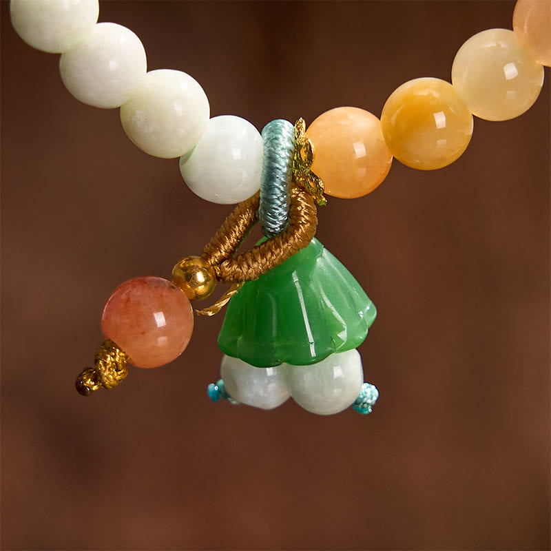 Buddha Stones Jade-Quarzit-Friedensschnalle, Lotus-Kapsel-Anhänger, Glücksarmband - image 6