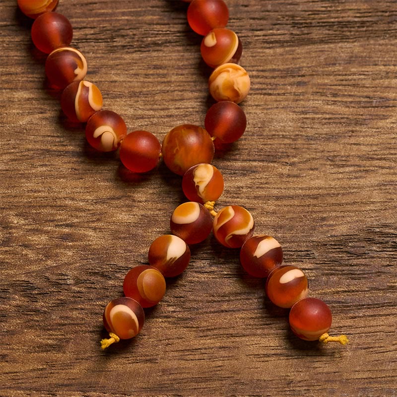 Buddha Stones Mala mit 108 runden tibetischen Bernsteinperlen zur Linderung von Angstzuständen - image 3