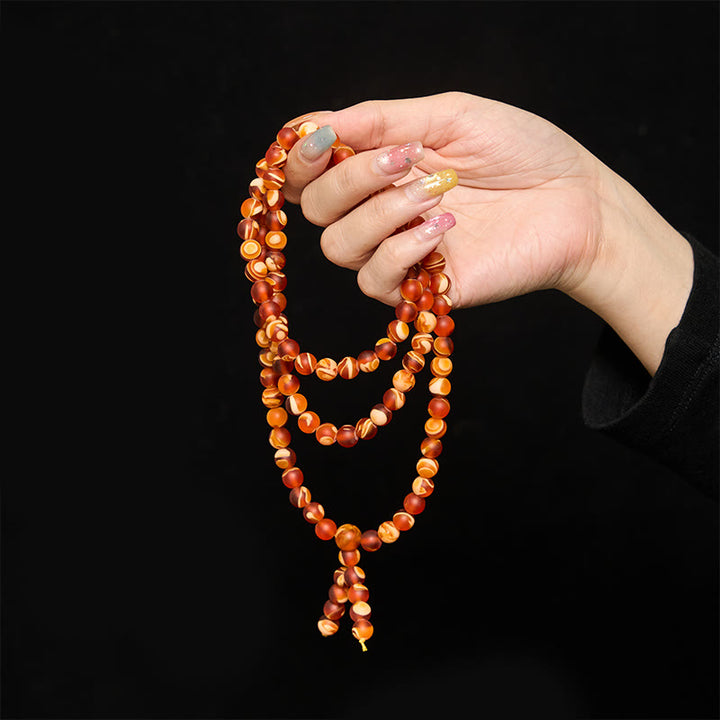 Buddha Stones Mala mit 108 runden tibetischen Bernsteinperlen zur Linderung von Angstzuständen - image 5