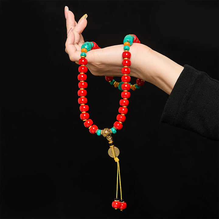 Buddha Stones Armband aus tibetischem rotem Achat und Türkis – ein Symbol des Selbstvertrauens - image 4