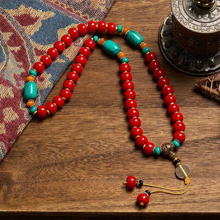 Buddha Stones Armband aus tibetischem rotem Achat und Türkis – ein Symbol des Selbstvertrauens - image 2