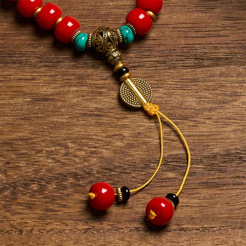 Buddha Stones Armband aus tibetischem rotem Achat und Türkis – ein Symbol des Selbstvertrauens - image 5