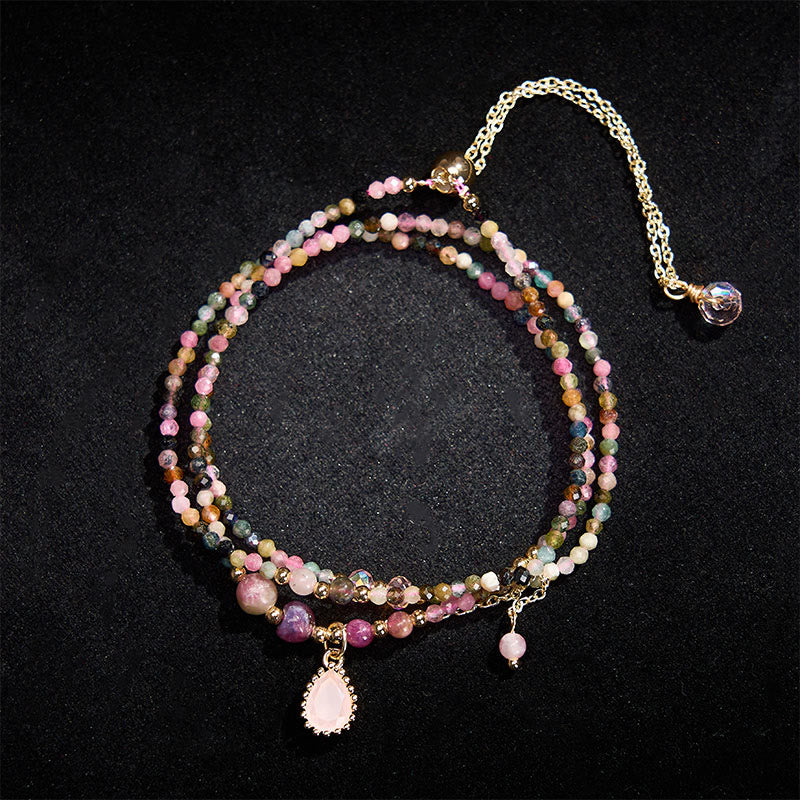 Buddha Stones Natürliches Turmalin-Armband mit dreifacher Wicklung - image 2