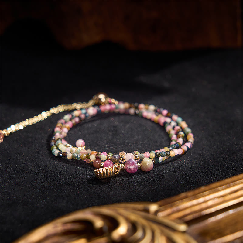 Buddha Stones Natürliches Turmalin-Armband mit dreifacher Wicklung - image 3