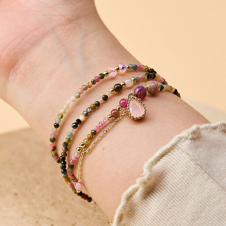 Buddha Stones Natürliches Turmalin-Armband mit dreifacher Wicklung - image 4