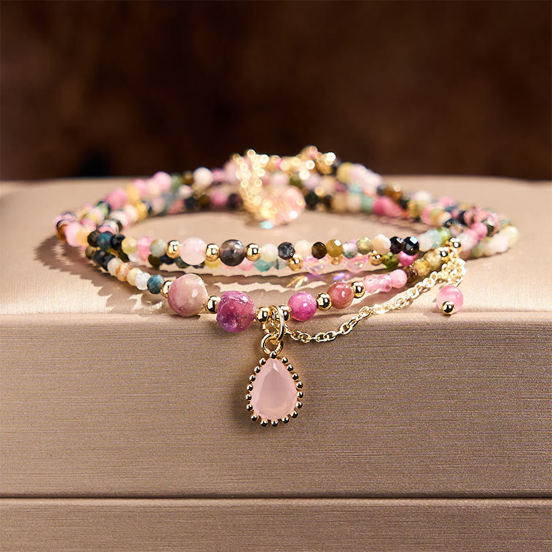 Buddha Stones Natürliches Turmalin-Armband mit dreifacher Wicklung - Turmalin (Handgelenkumfang: 14–15 cm) - image 0