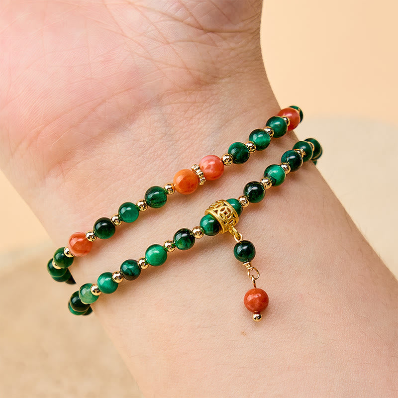 Buddha Stones Natürliches grünes Tigerauge-Armband mit doppelter Wicklung - image 4