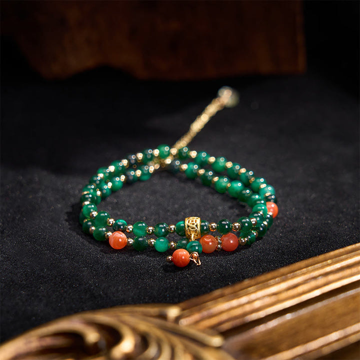 Buddha Stones Natürliches grünes Tigerauge-Armband mit doppelter Wicklung - image 3