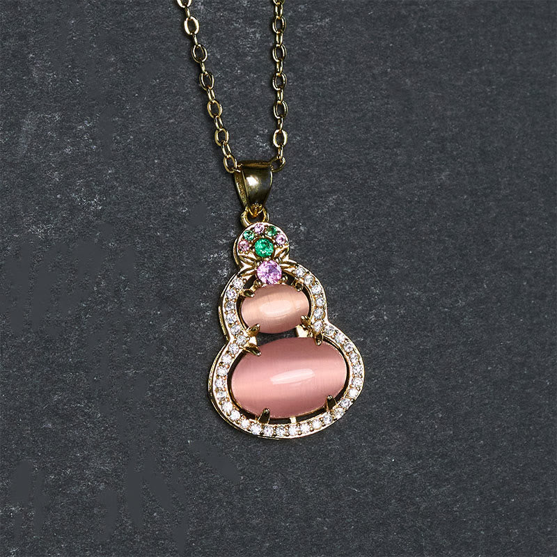 Buddha Stones Halskettenanhänger aus rosa Chalcedon-Kürbis mit Optimismus-Motiv - image 11