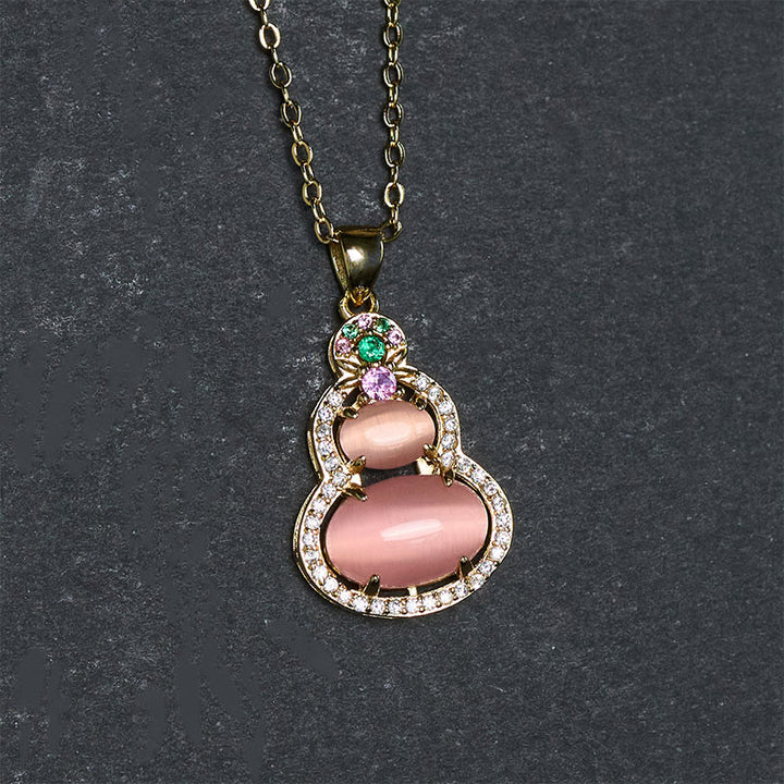 Buddha Stones Halskettenanhänger aus rosa Chalcedon-Kürbis mit Optimismus-Motiv - image 11