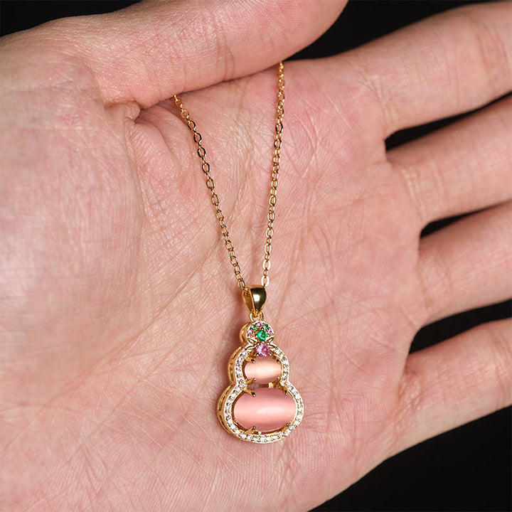 Buddha Stones Halskettenanhänger aus rosa Chalcedon-Kürbis mit Optimismus-Motiv - image 12