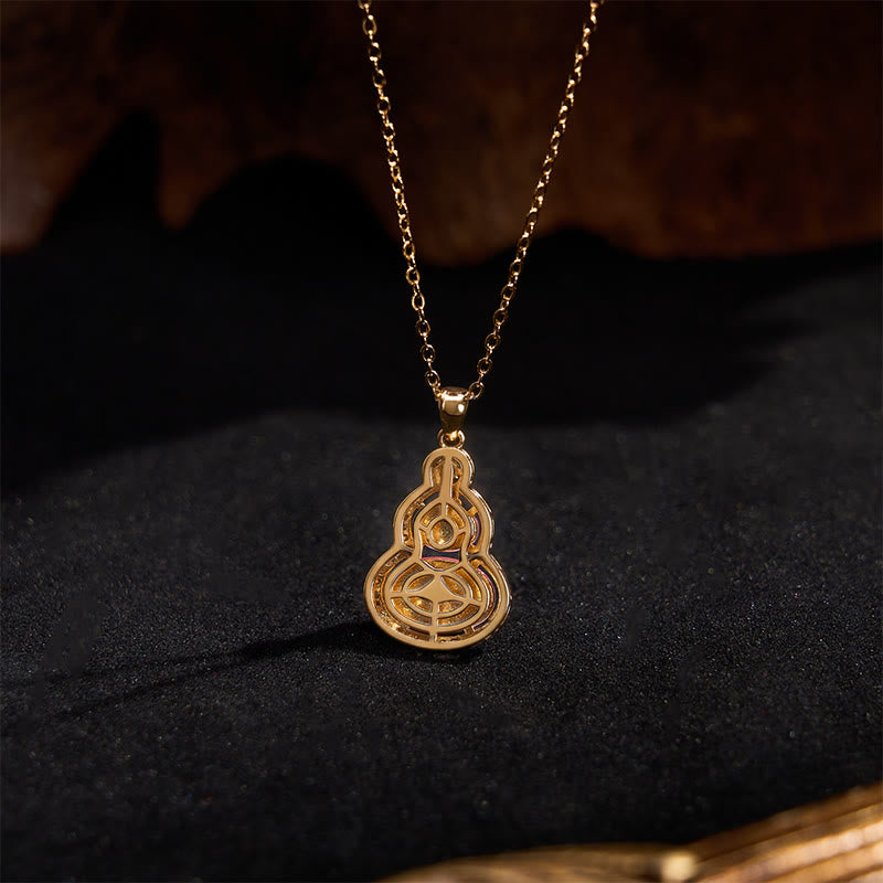 Buddha Stones Halskettenanhänger aus rosa Chalcedon-Kürbis mit Optimismus-Motiv - image 3